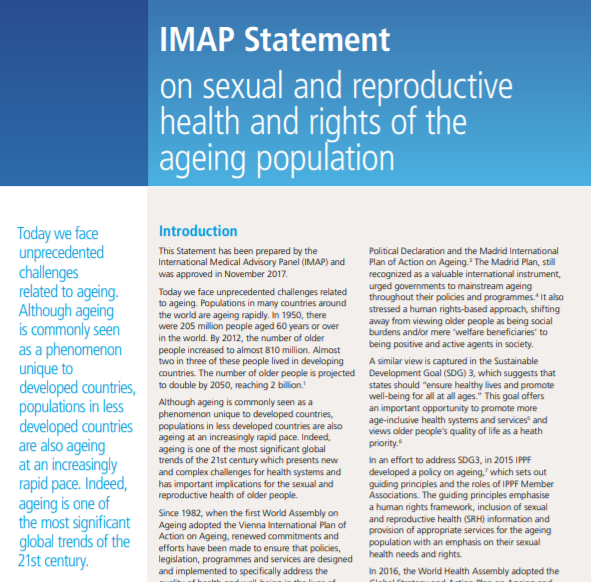 IMAP statement on SRHR of ageing 