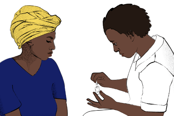 Illustration woman and nurse
