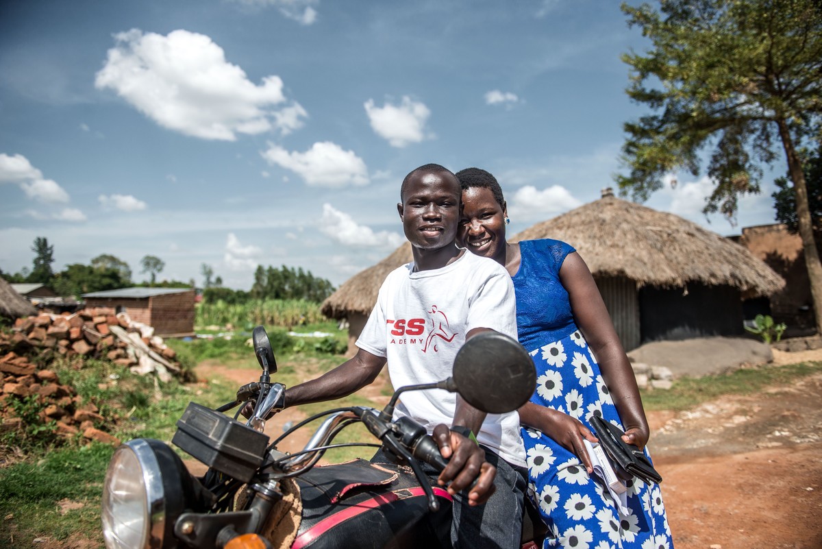 Couple on a motorbike