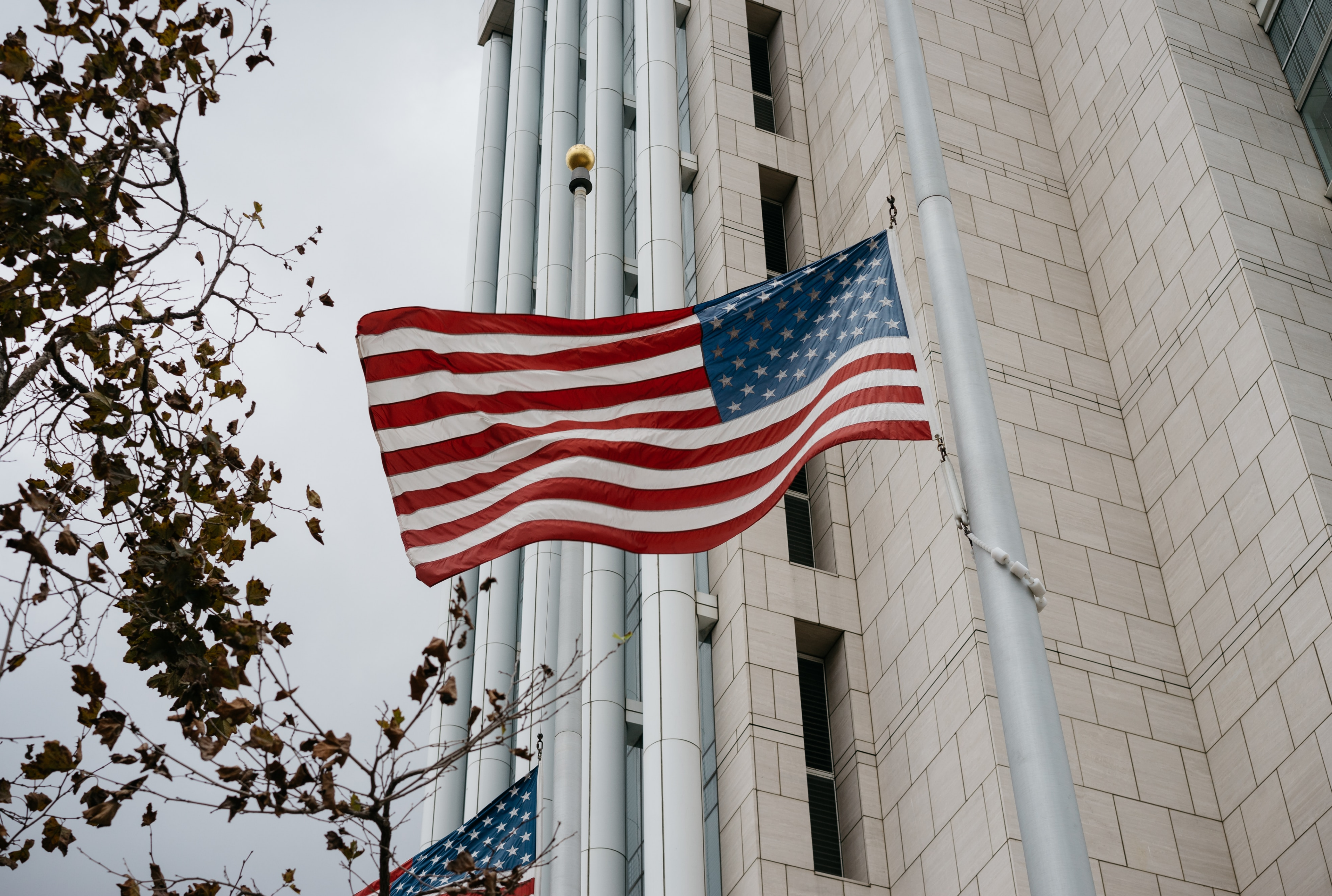 The American flag with stars and stripes