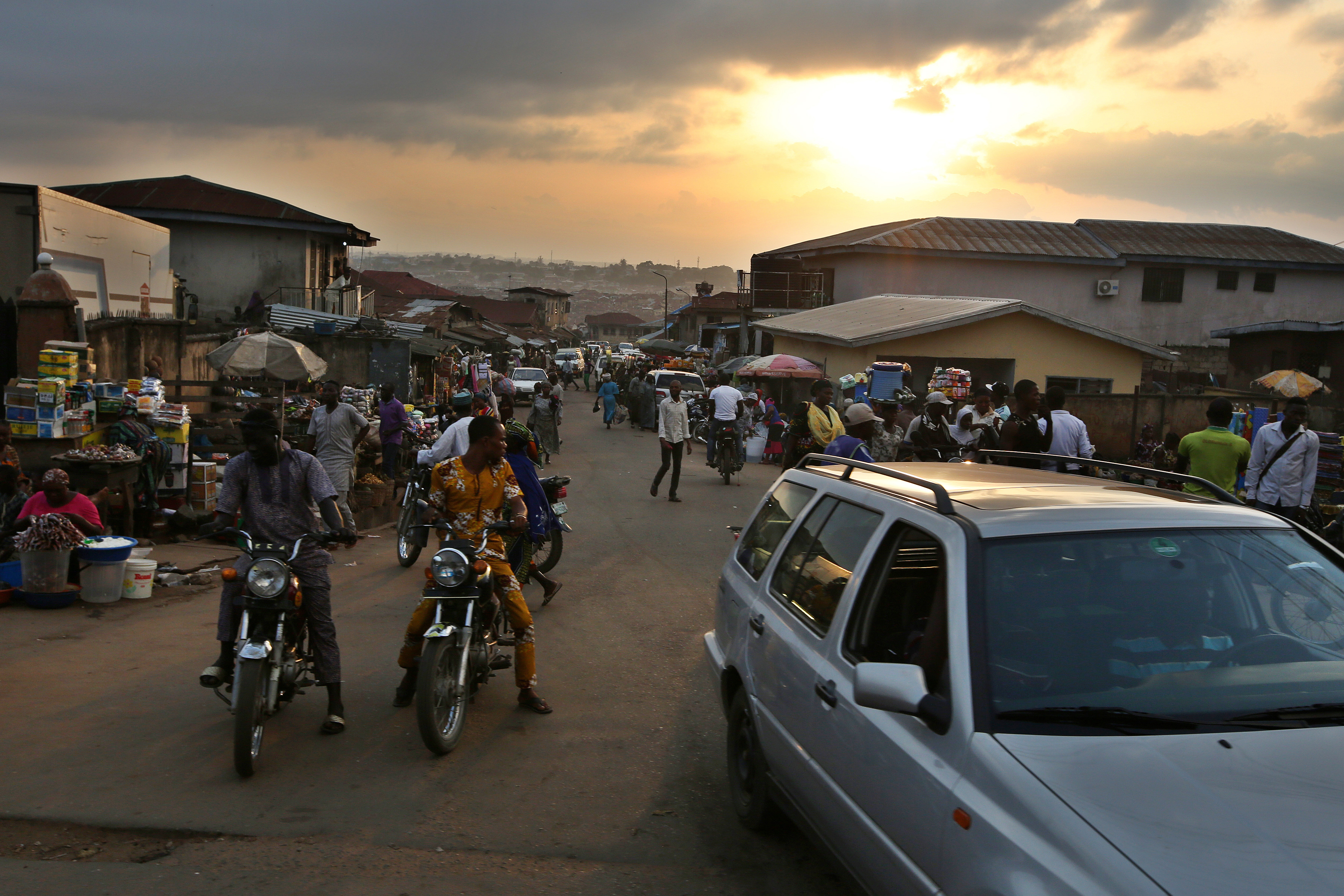 A sunset in the market where PPFN does outreach