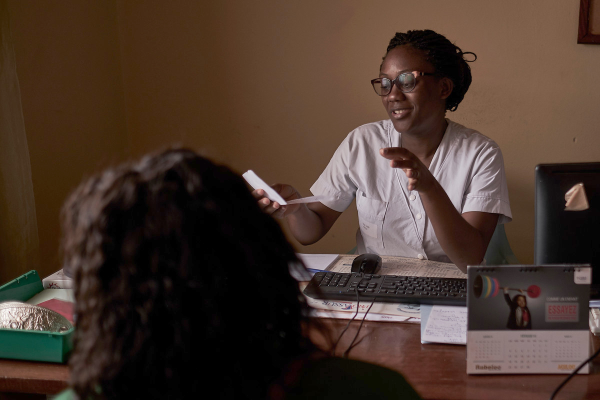Aline midwife at SOA clinic, Cameroon