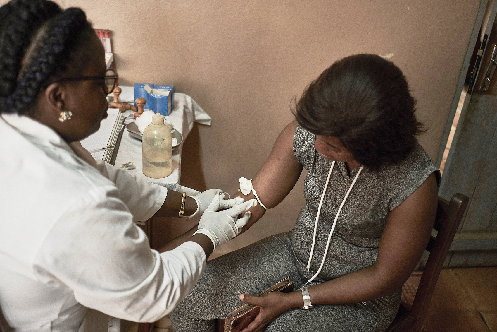 Nurse and client Cameroon
