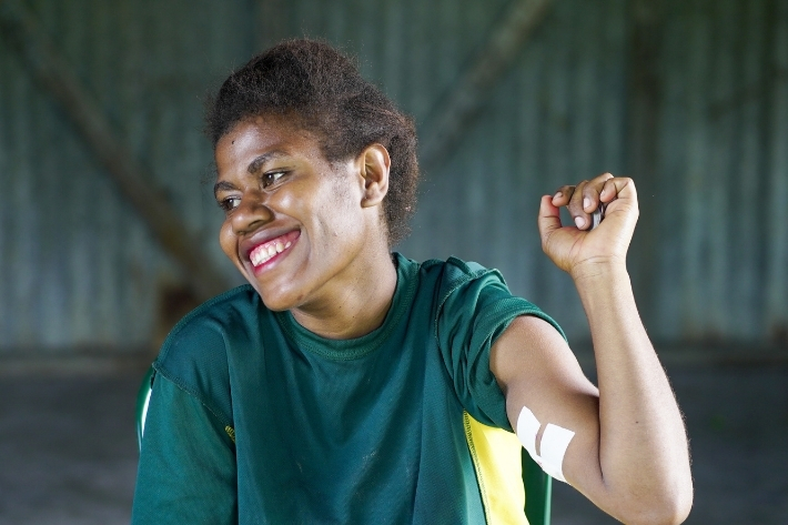 Diane, after her contraceptive implant has been fitted