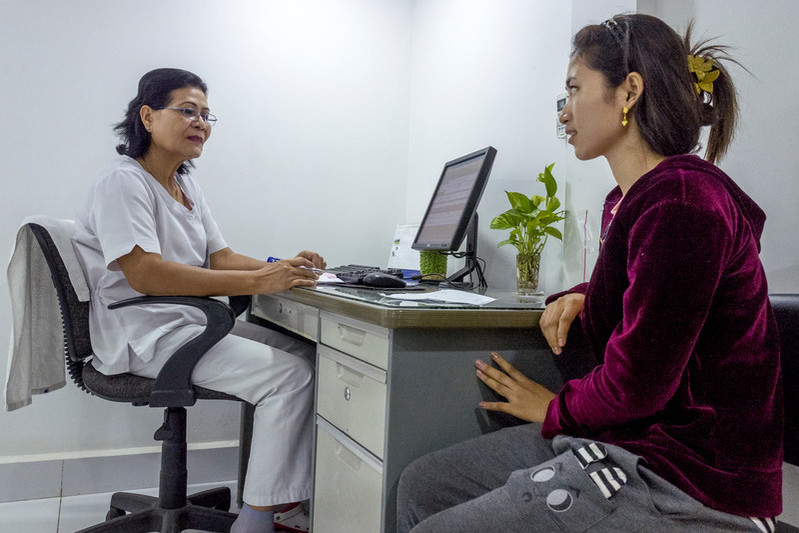 RHAC midwife team leader Chan Vanna has been working for RHAC for 24 years and is passionate about helping young women. Many of Vanna's clients are female garment workers who have migrated from the countryside in search of work.  