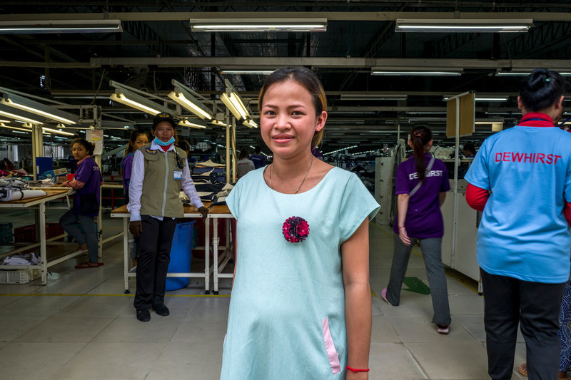 Chanmey Noerun, is an office administrator at the Dewhirst Garment Factory. Noerun is 8 months pregnant. After hearing about RHAC services from RHAC's outreach staff, she has been attending RHAC clinics for pregnancy health checks for the past five months. 