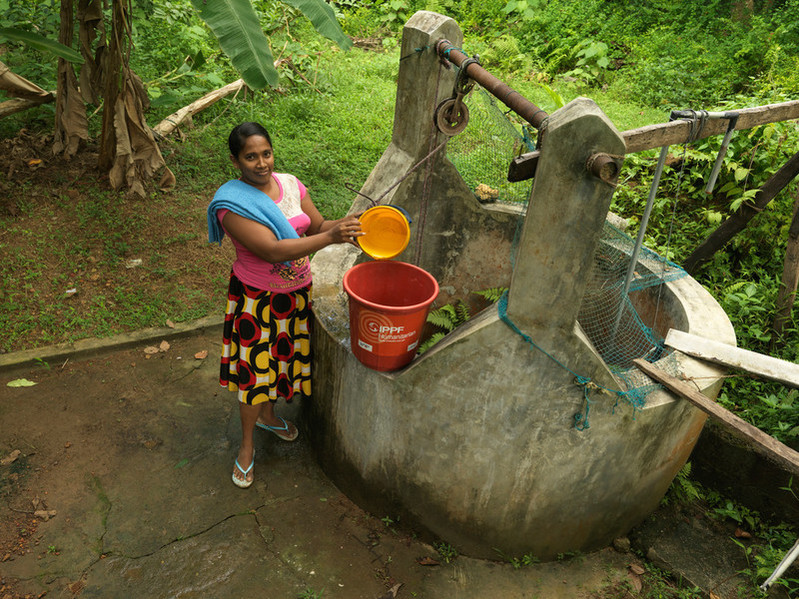"A tree fell on to the roof of my house, and a sheet of metal fell right on top of me. Almost everything inside the house was destroyed, so now we stay in a hut behind the house, all sharing one bed. the children lost all their books. We didn't have clothes or food so our neighbours helped us. We received a letter about the dignity kits being distributed by FPA Sri Lanka." Roshini lives in the Southern Province.