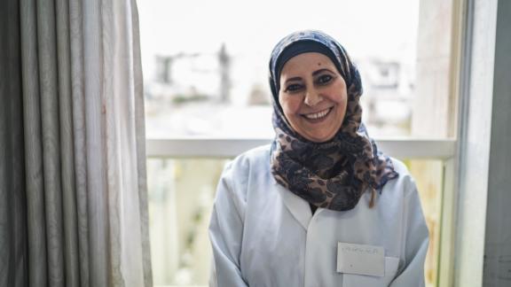 Fatima, a midwife at Palestine family Planning and Protection Agency